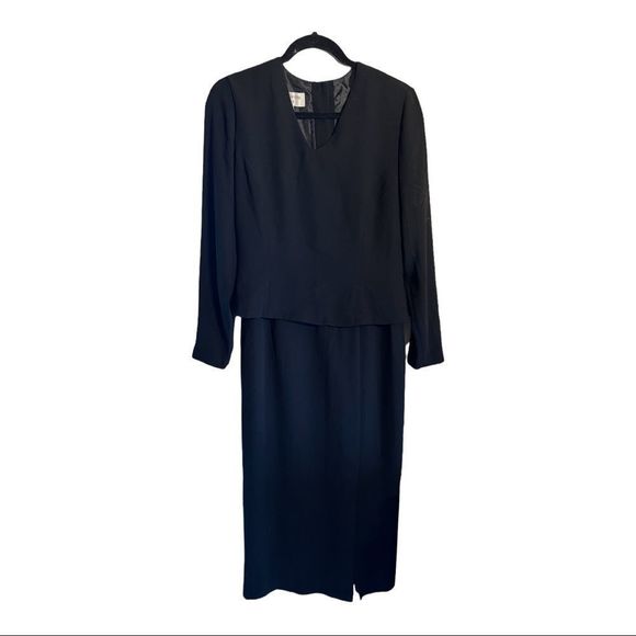 Jones New York Dresses & Skirts - Jones Wear Faux Two In One Long Black Dress size 8 in 🔥🔥MOVING SALE 🔥🔥